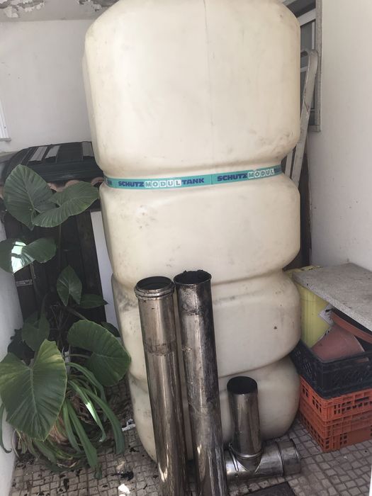 Sistema Aquecimento Central Completo (Já Desmontado): Caldeira + Deposito de Gasoleo + 2 Bombas Circuladora + Chaminé Inox