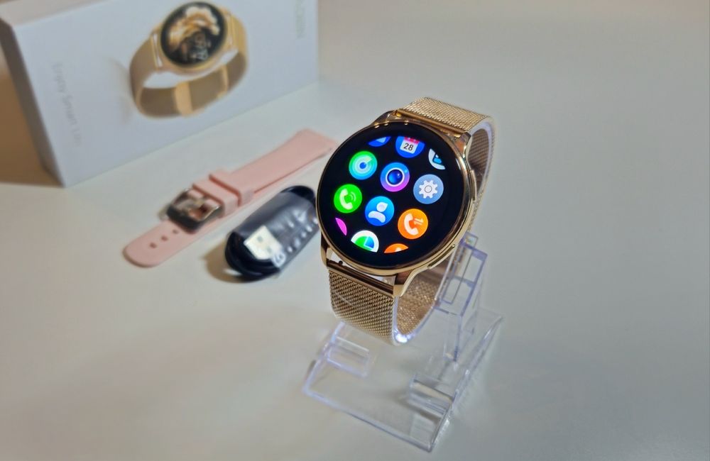 Smartwatch Stylowy Zegarek Damski Złoty Nowy