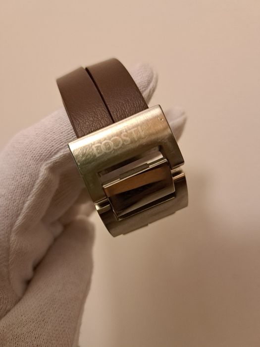 Bransoleta unisex z grubej brązowej skóry naturalnej DOOSTI