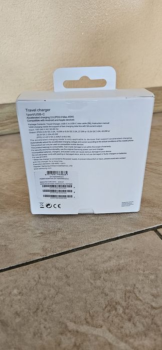 Ładowarka sieciowa Samsung gan 45w + usb-c pps pd ep-T4511nbegeu