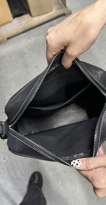 ТОП. Мужская сумка-мессенджер черная, кожаная через плечо