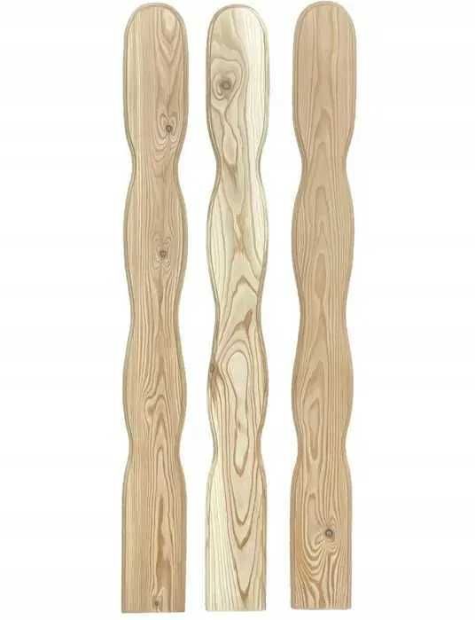 Sztachety drewniane świerk/modrzew 19x90mm mix wzorów PROMOCJA
