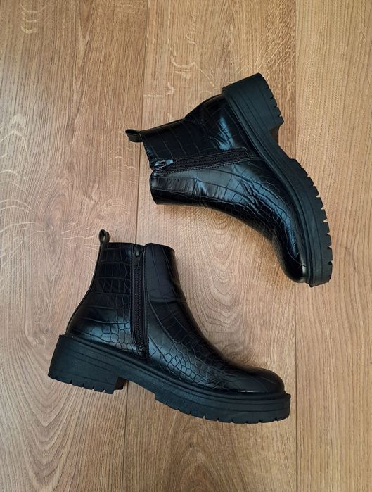 Черные женские демисезонные ботинки челси полуботинки ботильоны