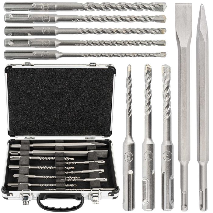 zestaw wierteł i dłut sds plus wytrzymałe 10 szt  PM-ZWD-10T