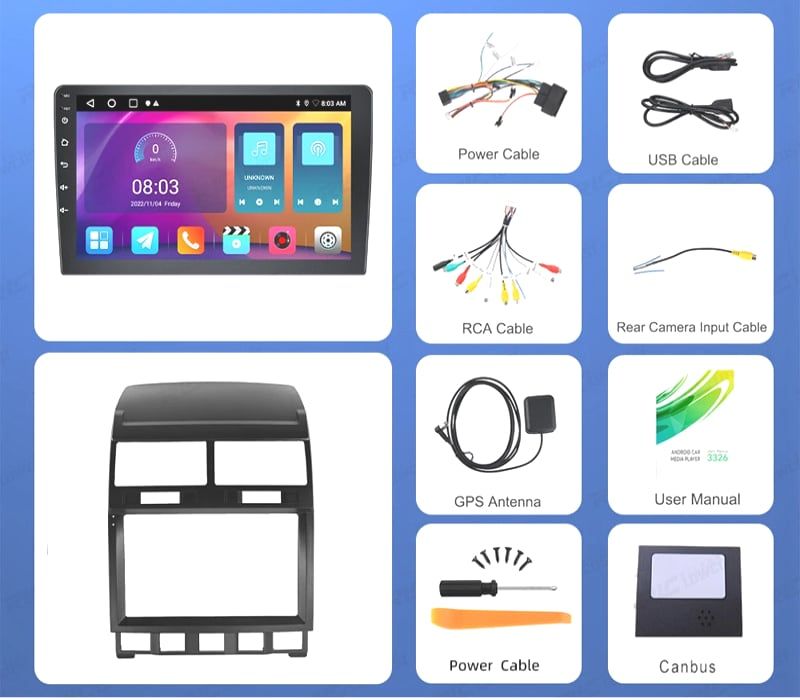 RÁDIO GPS ANDROID 13 VOLKSWAGEN TOUAREG 02-10