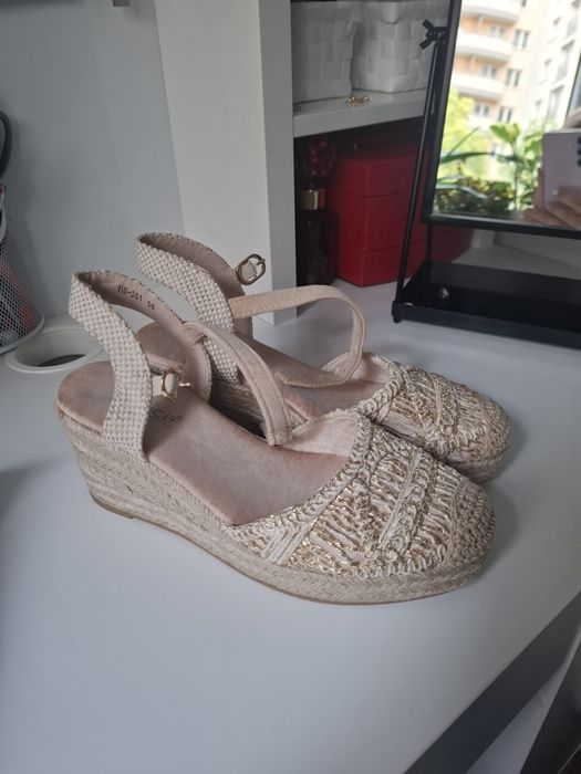 Espadryle na koturnie damskie rozmiar 38