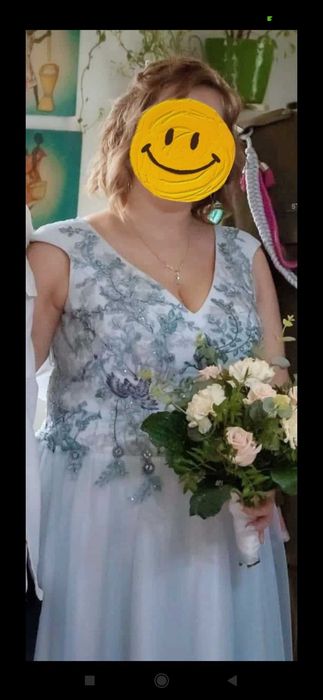 Suknia ślubna błękitna 42/44/46 wzrost 172