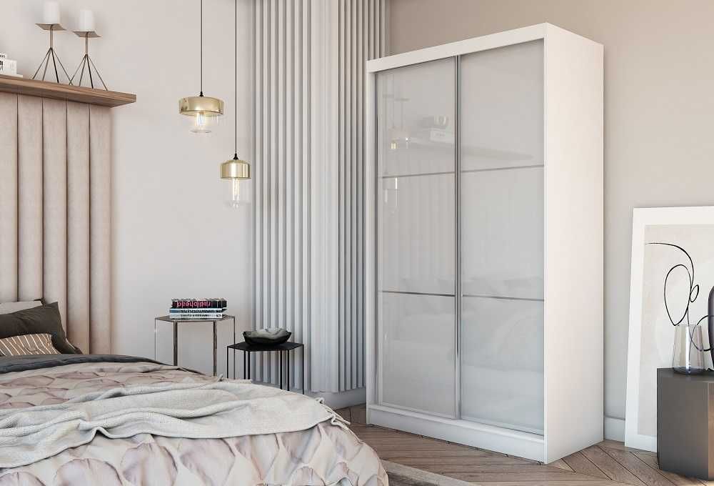 Szafa przesuwna 120 cm garderoba do salonu przedpokoju połysk