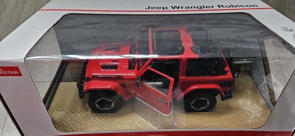 Samochód Jeep Wrangler Czerwony zdalnie sterowany.