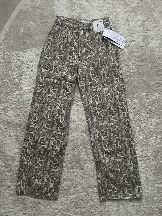 Нові! Прямі джинси straight wide leg труби у зміїний принт 32 xxs-xs