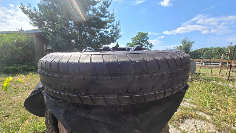 Koło dojazdowe Goodyear T125/85 R16 + lewarek + klucz + pokrowiec – komplet