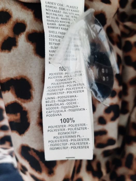 Mohito czarny płaszcz prochowiec panterka 36