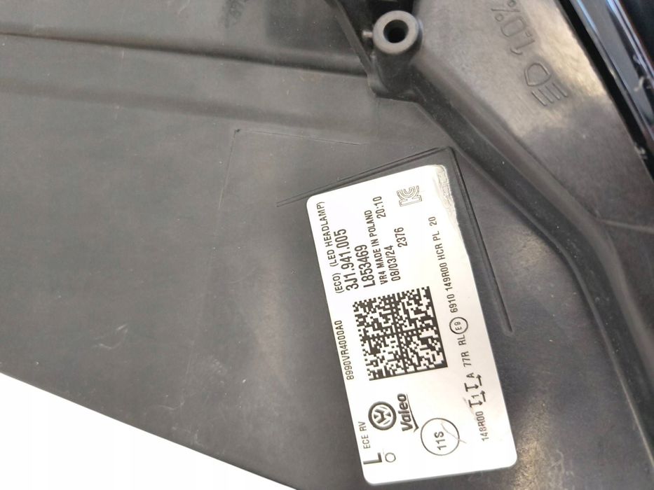 volkswagen passat b9 2024 komplet lampa przednia