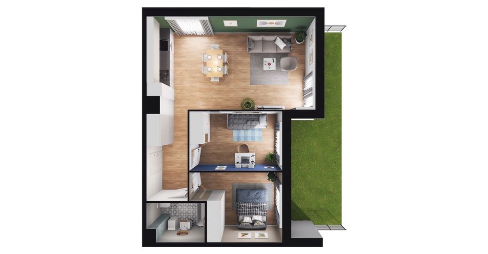 3-pokojowe mieszkanie 64 m² + ogródek Bez Prowizji - Widok 3