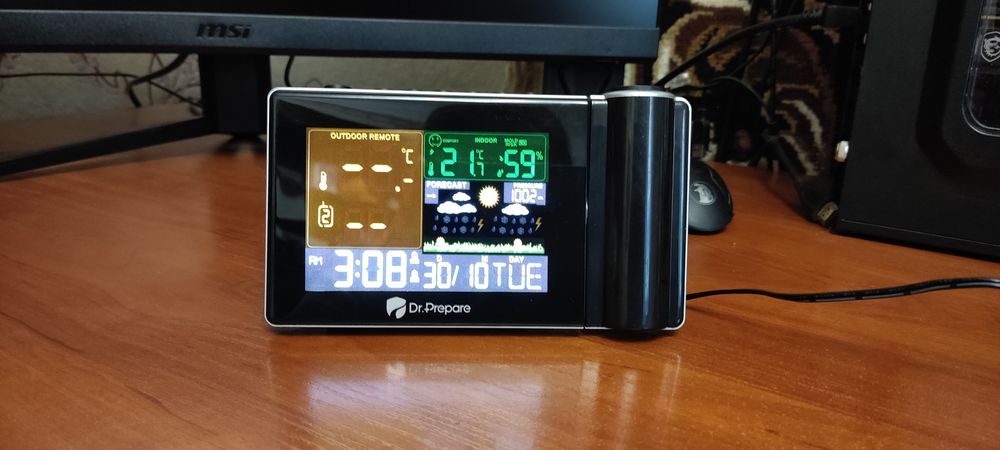 Проекційний цифровий будильник, домашня метеостанція