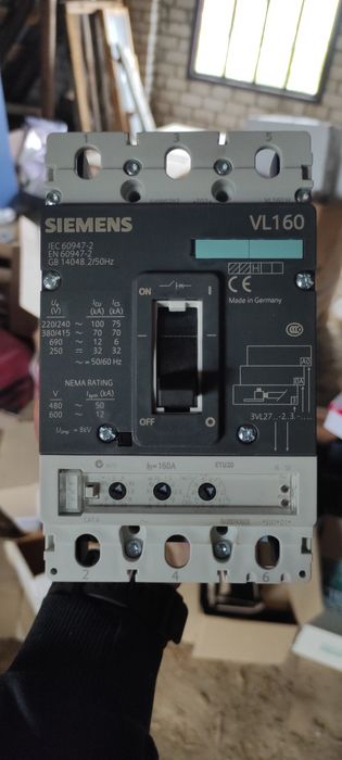 Силовий  автомат Siemens VL160 

електродвигуна / генерато