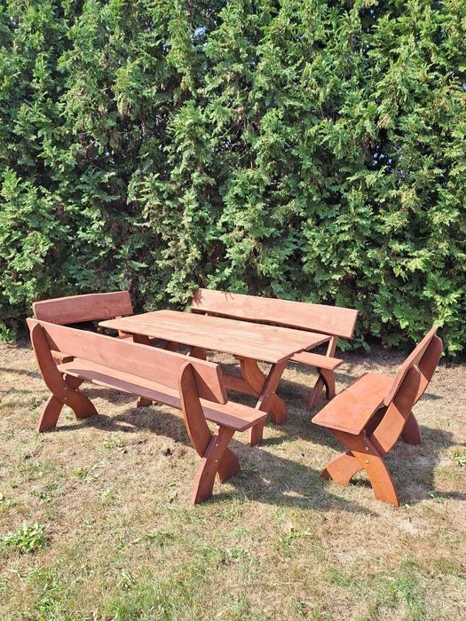 Szybka realizacja Solidny komplet mebli ogrodowych z Olchy ZAPRASZA