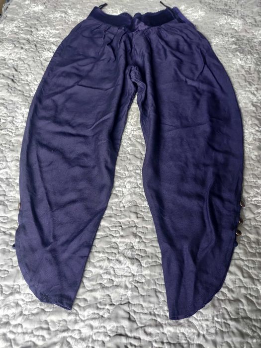 Spodnie alladynki s szerokie arabskie fiolet zwężana nogawka