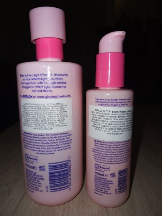 Zestaw do włosów Gudlox Gloss glycolic acid szampon + serum + gratis