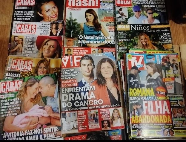 Revistas variadas e livros