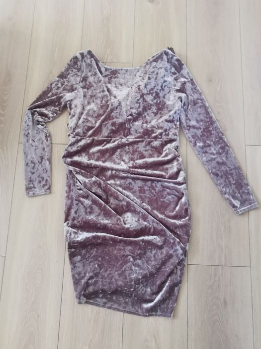 Welurowa aksamitna pluszowa sukienka ciążowa Asos roz 12 40 M/L