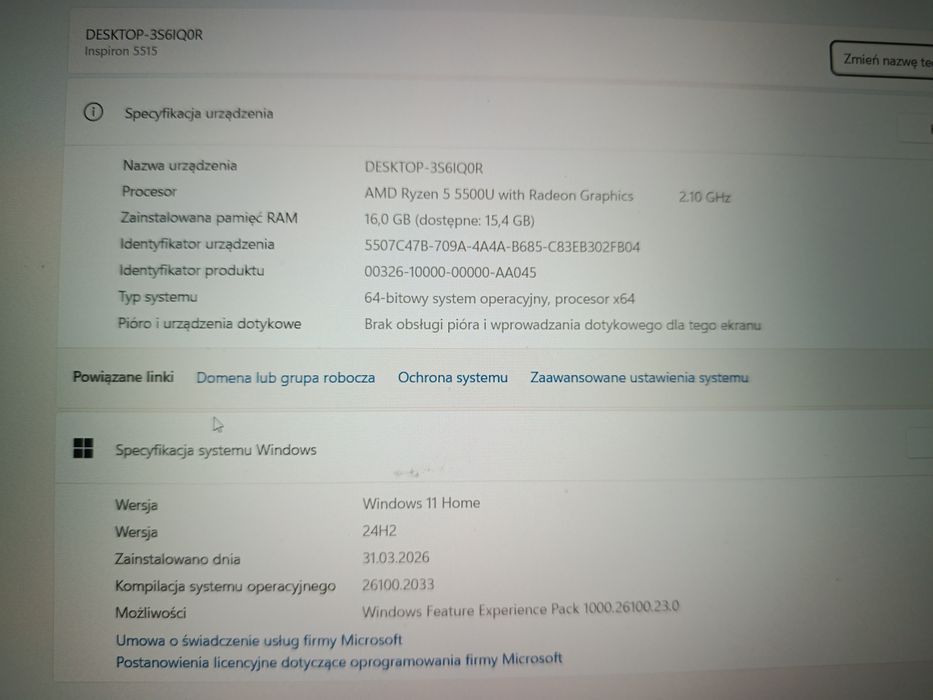 Dell Inspiron 5515 REZERWACJA