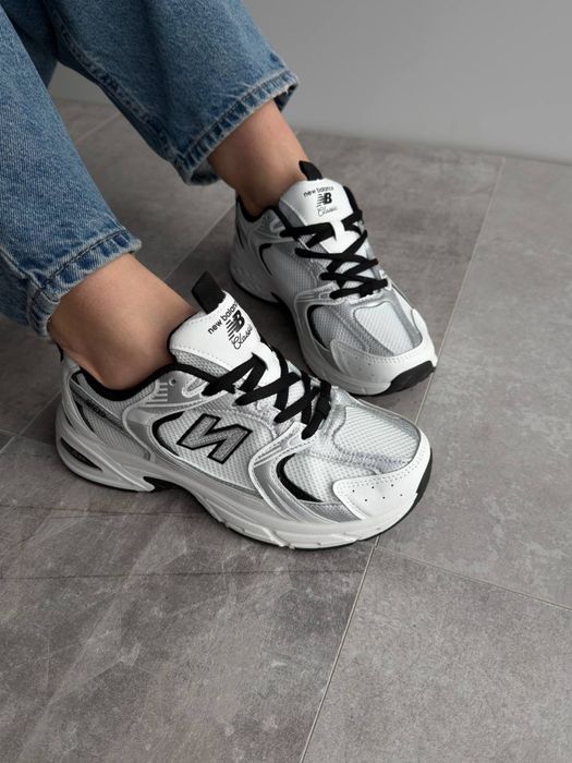 Жіночі кросівки, сіро - білі,  шкіряні, 36 - 41