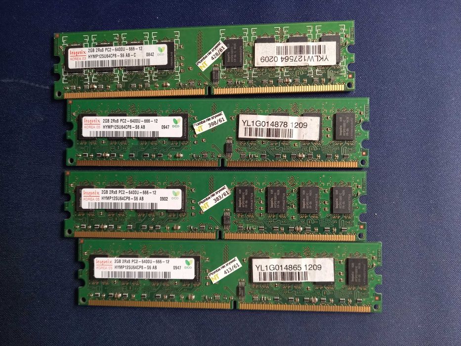 Pamięć RAM DDR2 4x 2GB PC2-6400U 800MHz Hynix - odbiór osobisty-Opole.