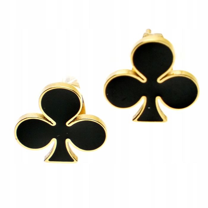 Kolczyki Wkręty Trefl Żołądź Złote Stal 393