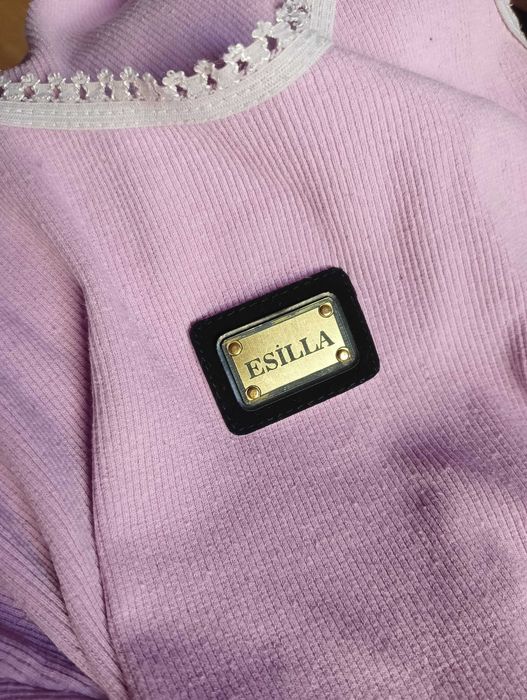 Prążkowana bluzka top prążki różowa bokserka lato Esilla casual basic