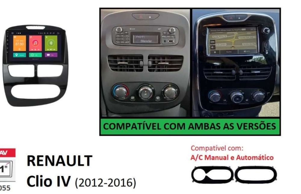 Radio 2 DIN Android Renault Clio 4 de 2012 a 2016 (4+32 GB) + Carplay