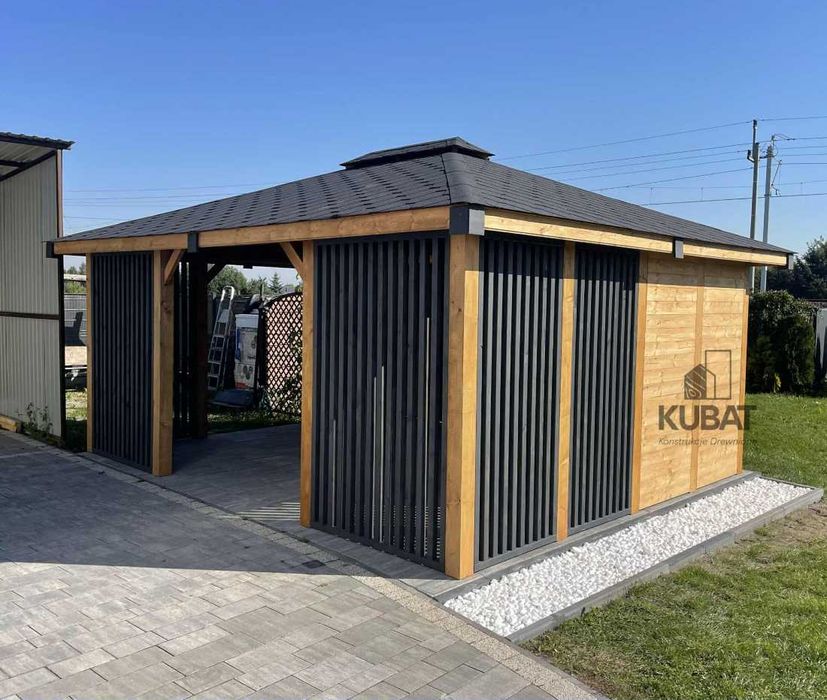 Altana ogrodowa 4x5 | Nowoczesna altana drewniana | altanki z lamelami