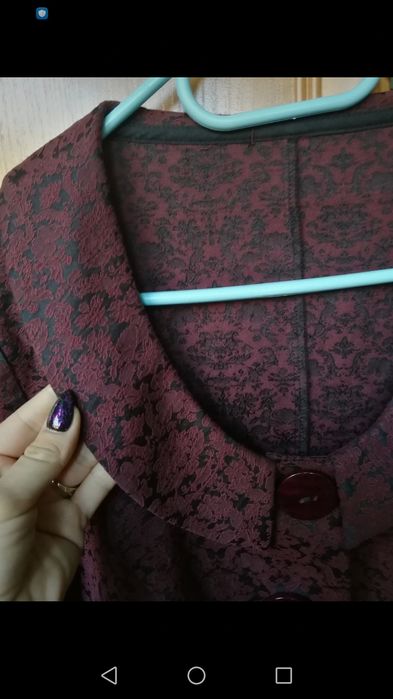 Żakiet-czarny/bordo-L