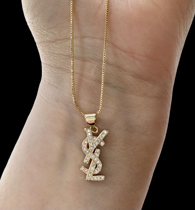 Naszyjnik cc cyrkonie złoty