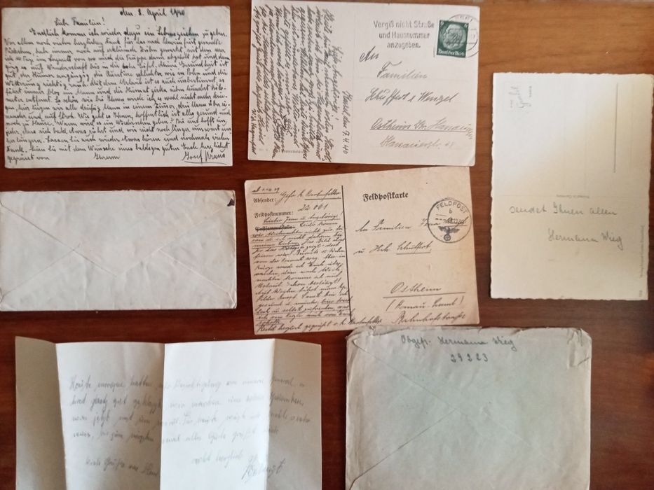 Stare listy karty pocztowe Feldpost Niemcy 2wś wh SS LW dokument oryg.