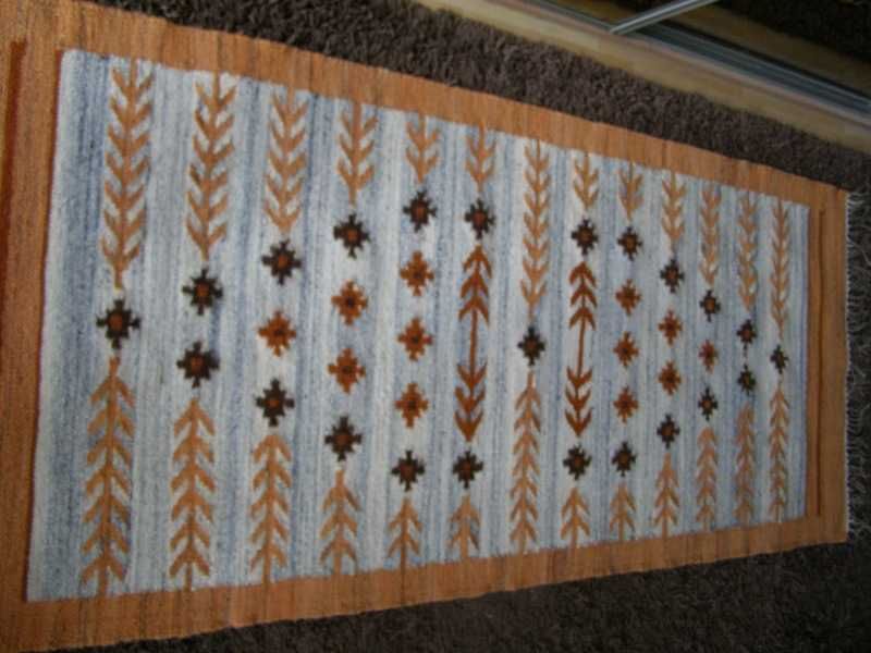 Kilim PRL "Krzyżyki i gałązki " II poł. XXw.