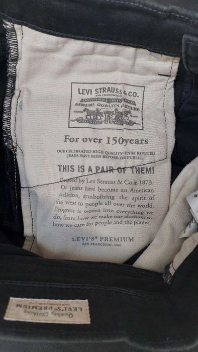 Spodnie jeansy czarne LEVI'S Premium, R. W28 L30