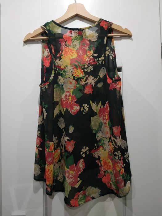 Mgiełka czarna w kwiaty S/M