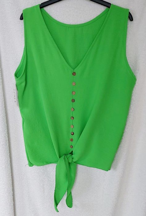 Bluzka włoska NOWA limonkowa super na lato