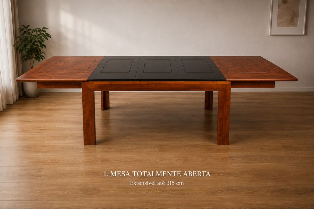 Mesa Jantar Madeira Macica Extensivel ate 3mt