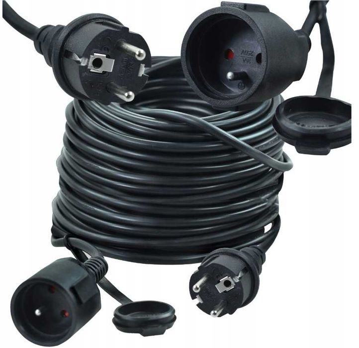 Przedłużacz ogrodowy budowlany 30m 3x1,5mm kabel gruby mocny 20m i 10m