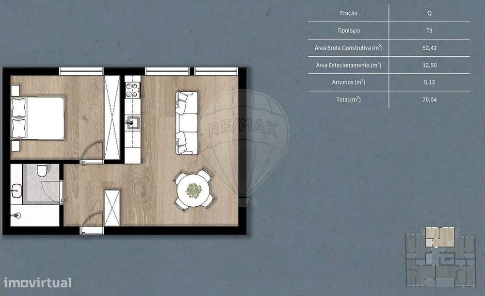 Apartamento T1 para venda
