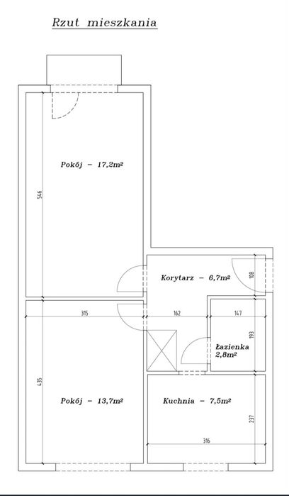Mieszkanie 48,10 m² | 2 pokoje | balkon | centrum Grudziądza