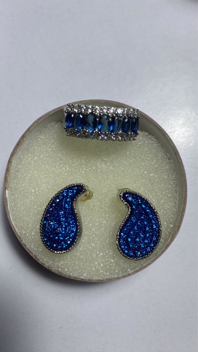 Каблучка  18,5 розмір і сережки