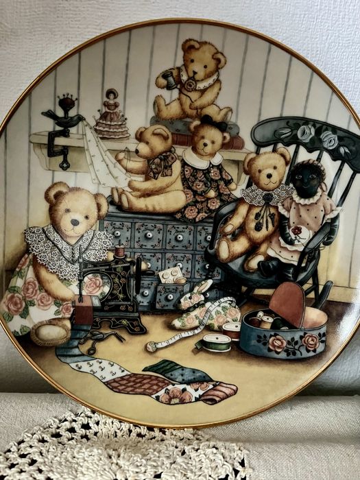 *Elegancki Kolekcjonerski Franklin Mint Teddy Bear Miś Talerz Vintage