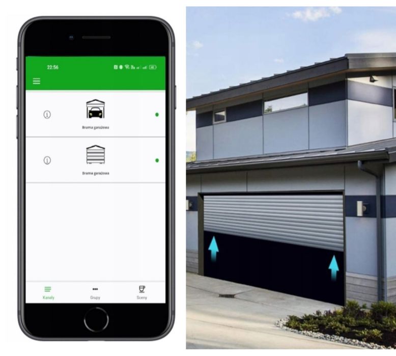 Sterowanie dwiema bramami garażowymi - jeden moduł, pełna kontrola.

O
