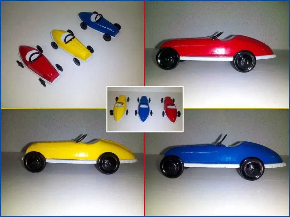 Automóveis antigos artesanais madeira e chapa (ver imagem seguinte)