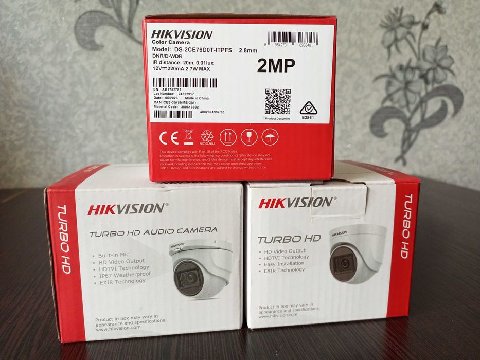 Камера hikvision DS-2CE56D0T-IRMMF, DS-2CE76D0T-ITPFS,