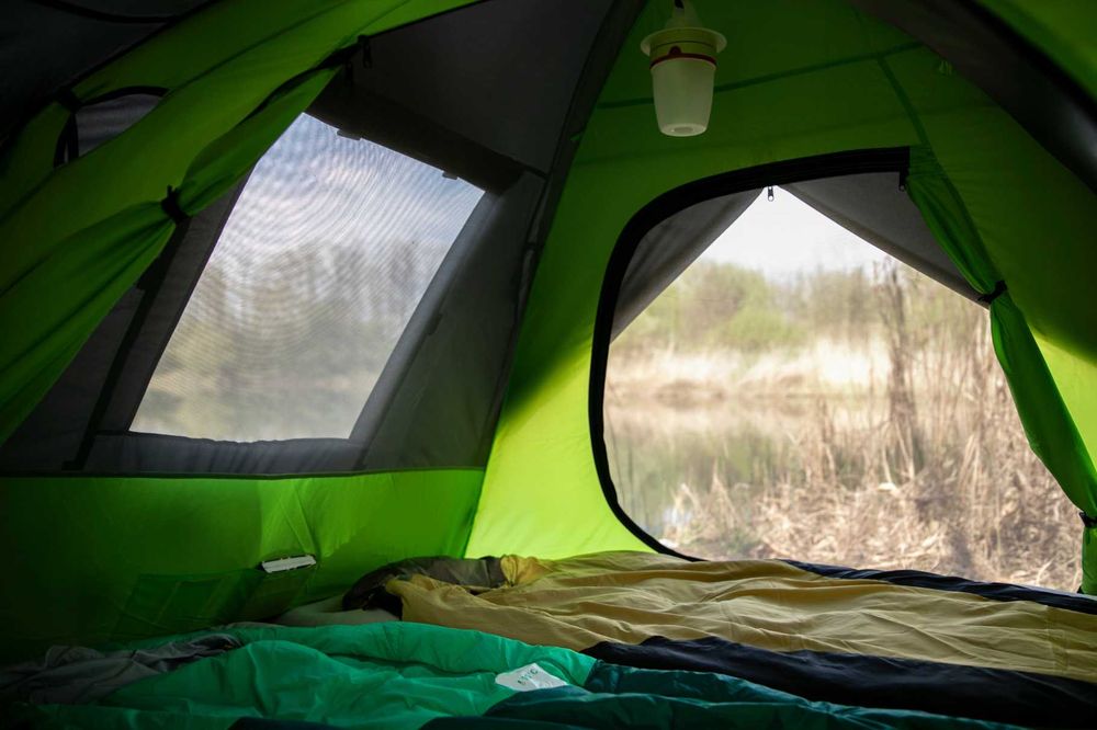 Nowy 2w1 3osobowy Namiot Turystyczny Wodoodporny Kempingowy + Torba