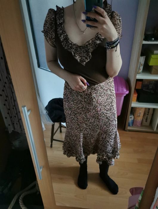 Zestaw bluzka + spódnica + żakiet